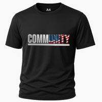 Community USA Flag Cooling Performance Crew T-Shirt