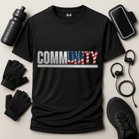 Community USA Flag Cooling Performance Crew T-Shirt