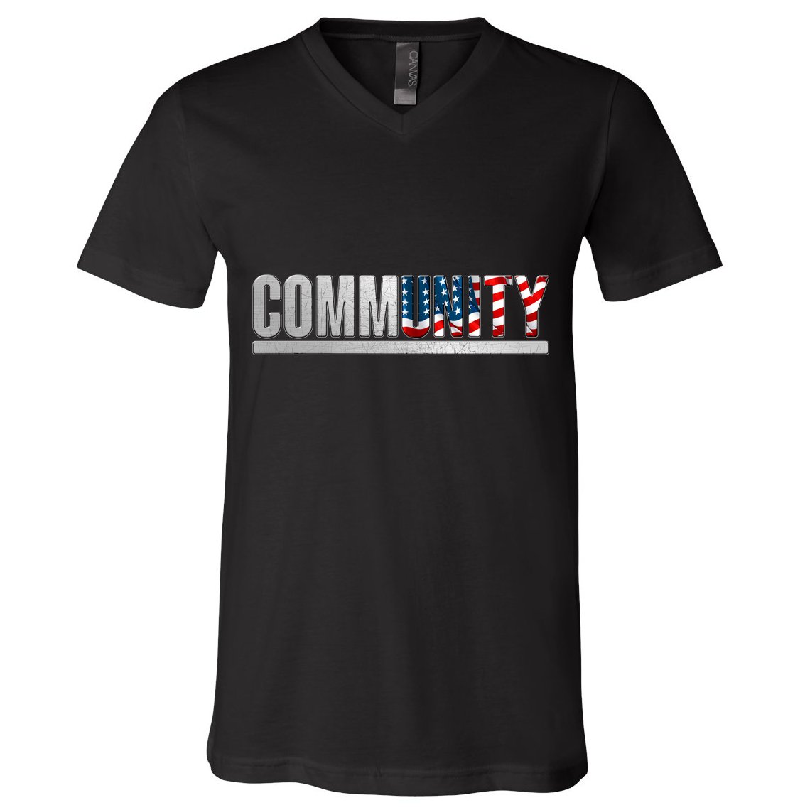 Community USA Flag V-Neck T-Shirt