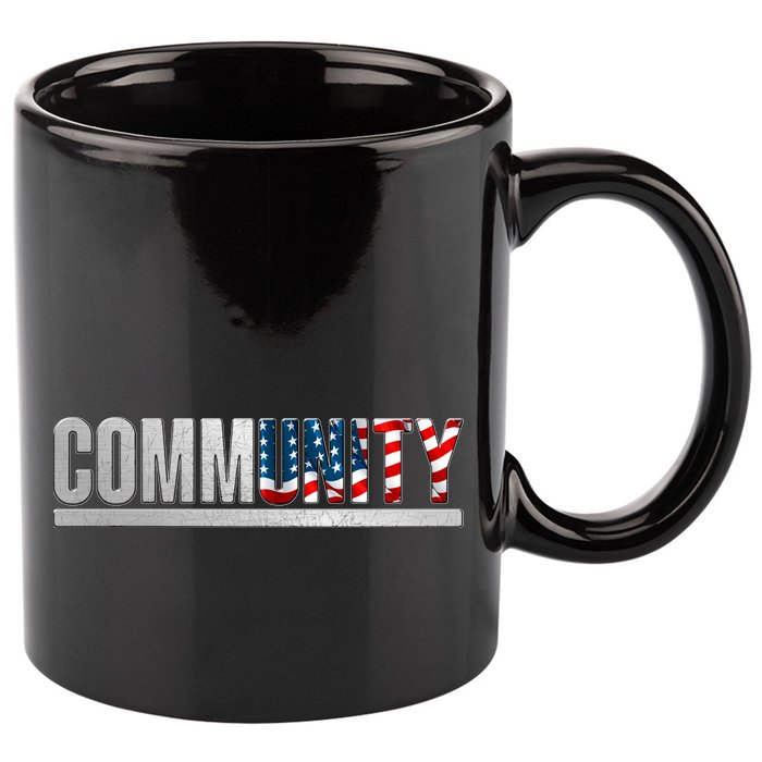 Community USA Flag 11oz C Handle Ceramic Mug