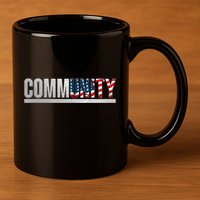 Community USA Flag 11oz C Handle Ceramic Mug