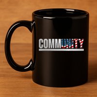 Community USA Flag 11oz C Handle Ceramic Mug