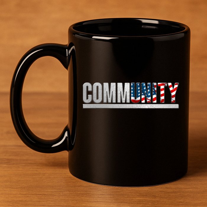 Community USA Flag 11oz C Handle Ceramic Mug