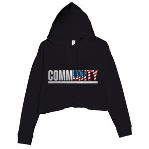 Community USA Flag Crop Fleece Hoodie