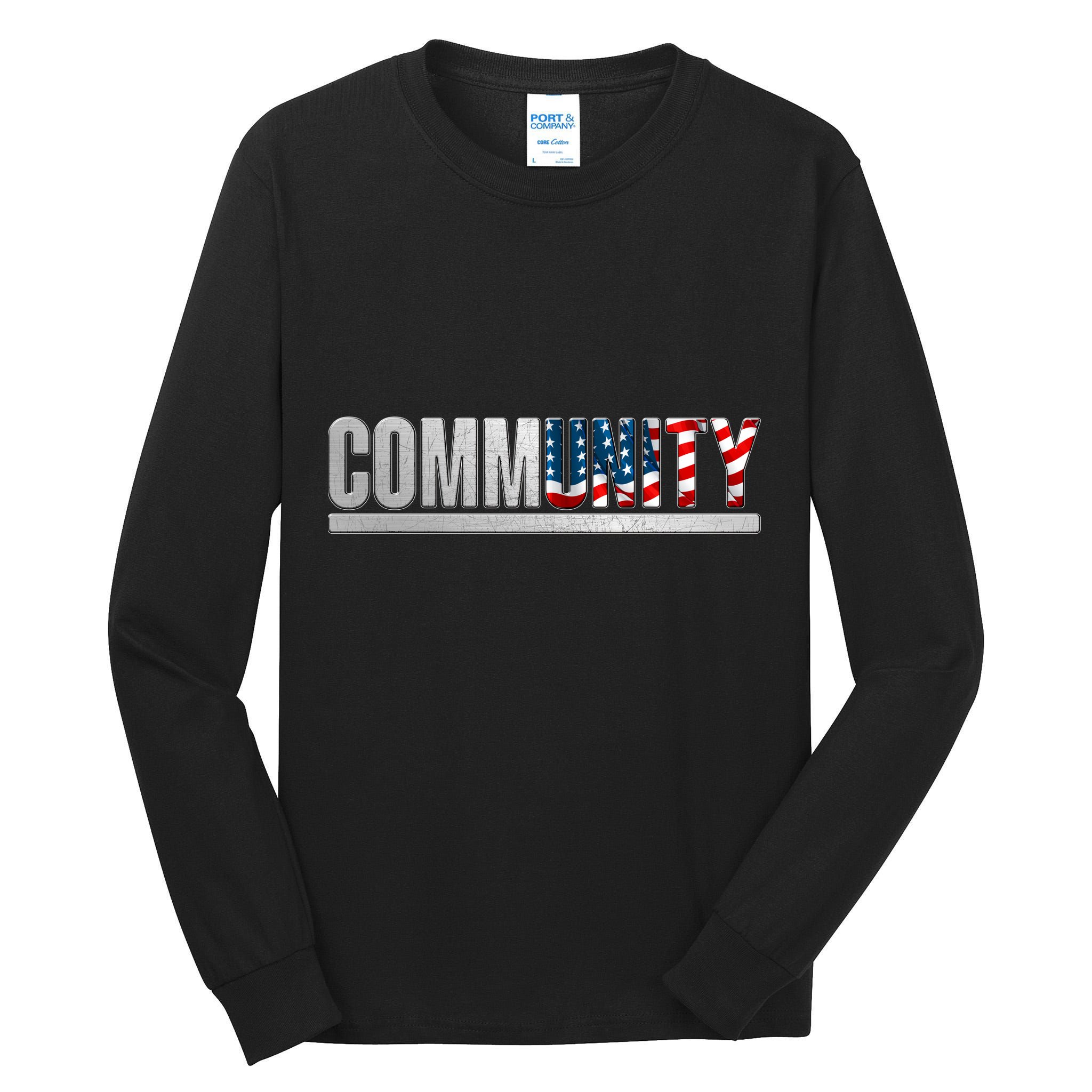 Community USA Flag Tall Long Sleeve T-Shirt