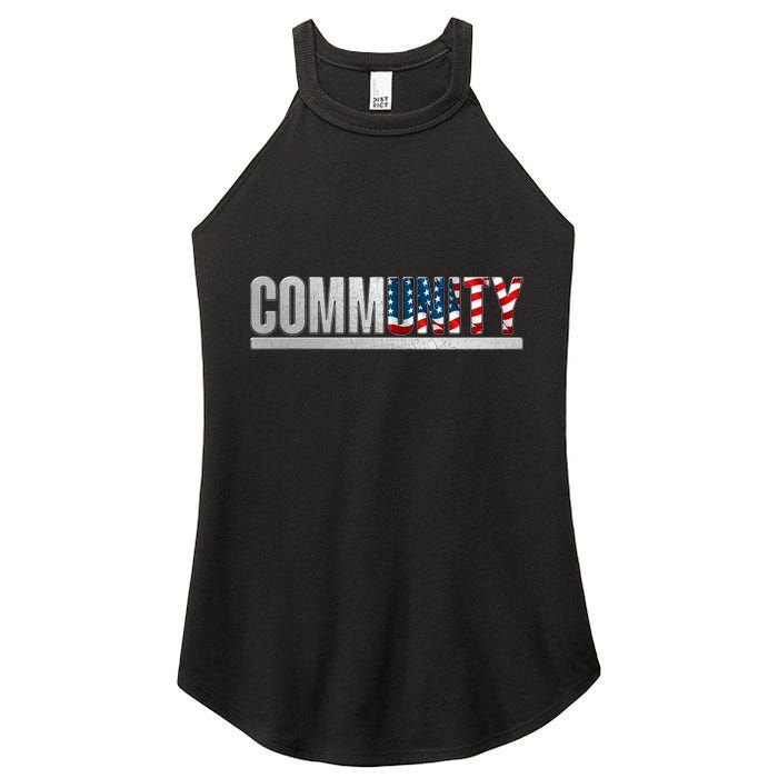 Community USA Flag Women's Perfect Tri Rocker Tank