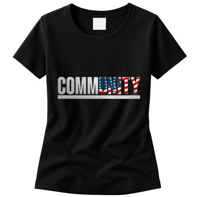 Community USA Flag Womens T-Shirt