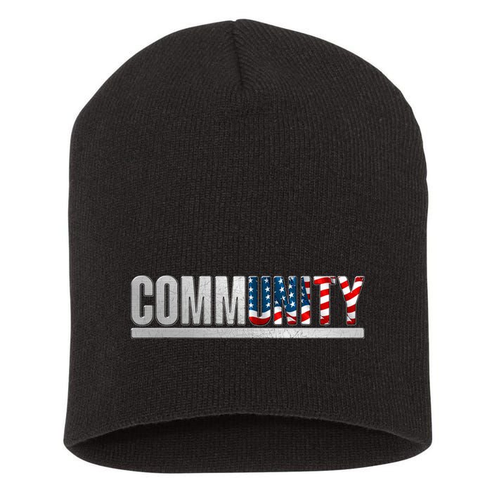 Community USA Flag Short Acrylic Beanie