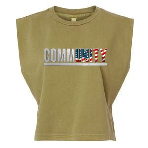 Community USA Flag Garment-Dyed Women's Muscle Tee