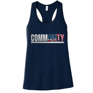 Community USA Flag Women's Racerback Tank