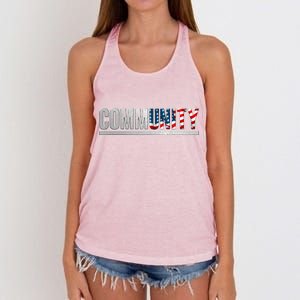 Community USA Flag Women's Knotted Racerback Tank