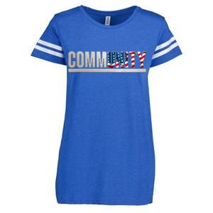 Community USA Flag Enza Ladies Jersey Football T-Shirt