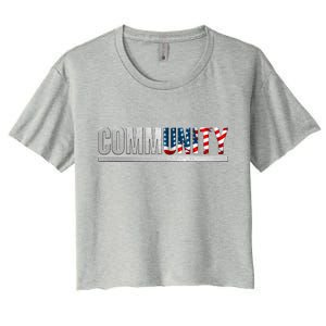 Community USA Flag Women's Crop Top Tee