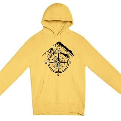 Compass Guide Mountain Premium Pullover Hoodie