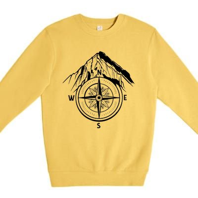 Compass Guide Mountain Premium Crewneck Sweatshirt