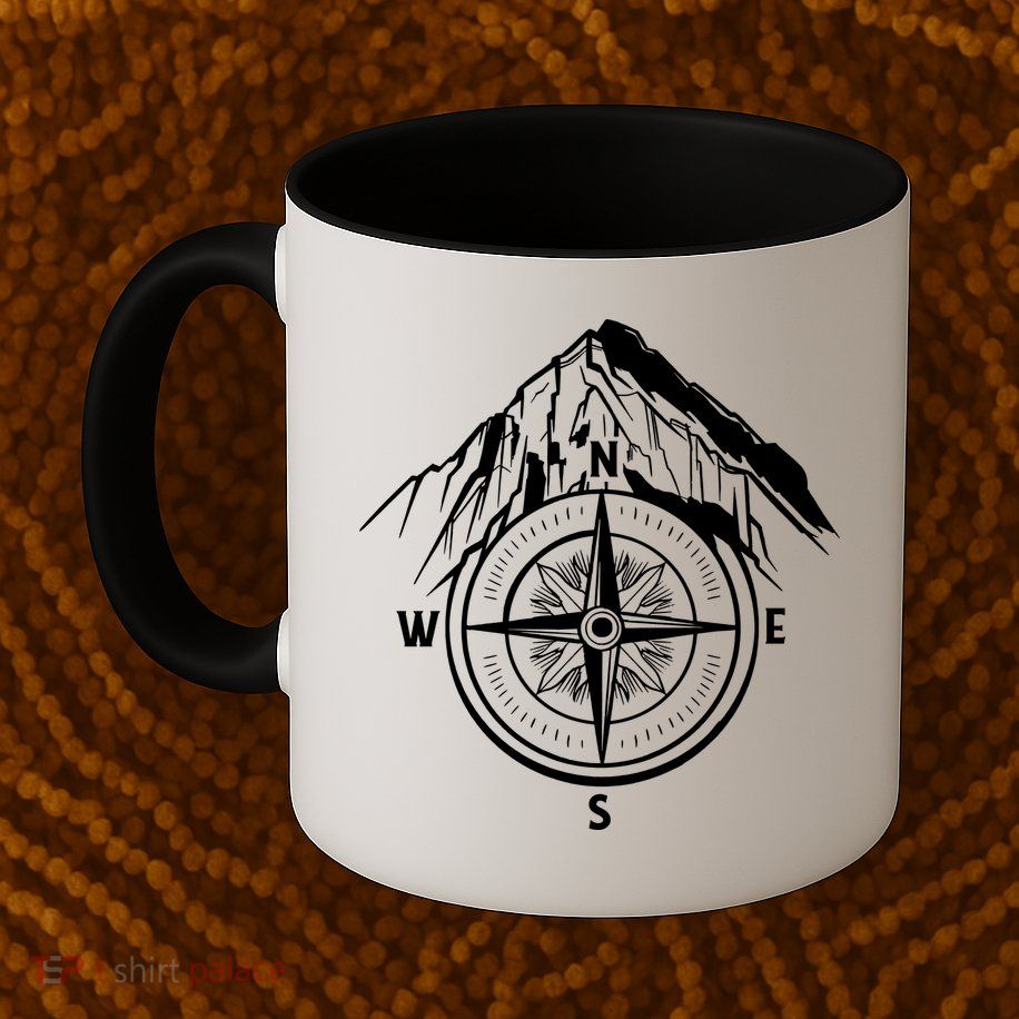 Compass Guide Mountain Mug