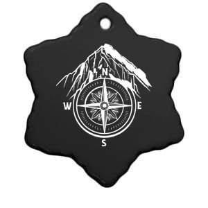 Compass Guide Mountain Ceramic Star Ornament