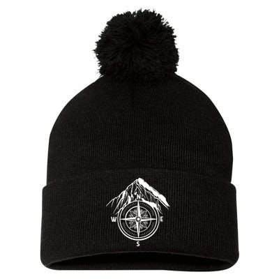 Compass Guide Mountain Pom Pom 12in Knit Beanie