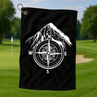 Compass Guide Mountain Golf Towel