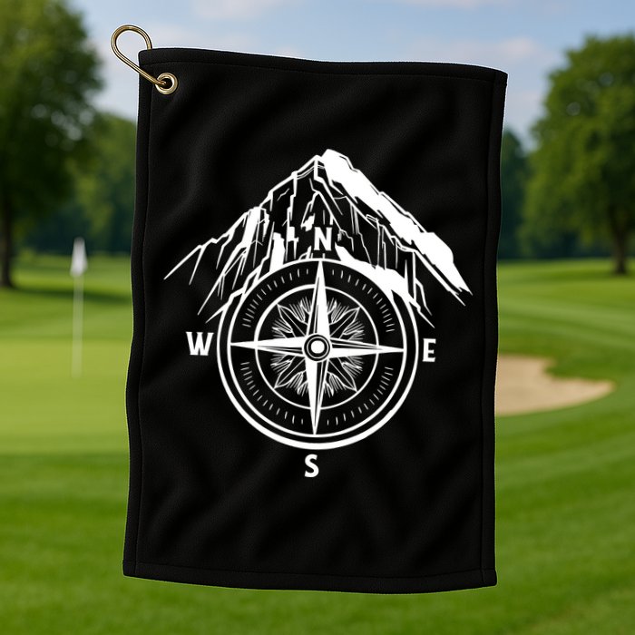 Compass Guide Mountain Golf Towel