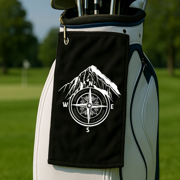 Compass Guide Mountain Golf Towel