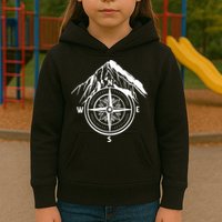 Compass Guide Mountain Kids Hoodie