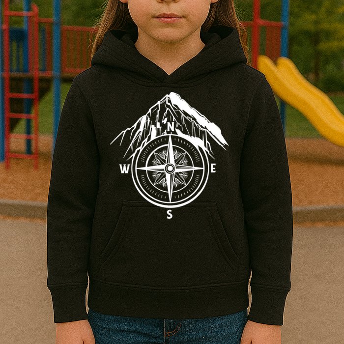 Compass Guide Mountain Kids Hoodie