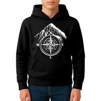 Compass Guide Mountain Kids Hoodie