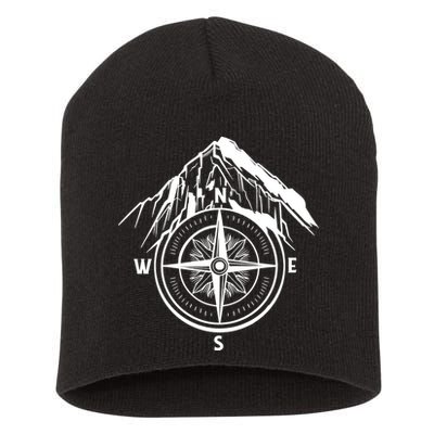 Compass Guide Mountain Short Acrylic Beanie