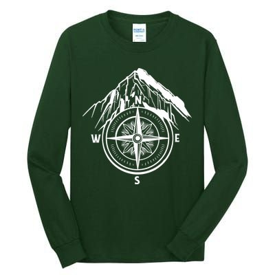 Compass Guide Mountain Tall Long Sleeve T-Shirt