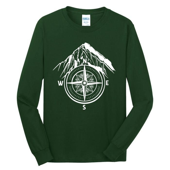 Compass Guide Mountain Tall Long Sleeve T-Shirt