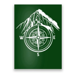 Compass Guide Mountain Poster