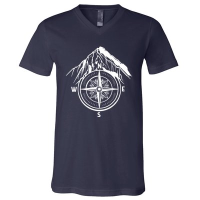 Compass Guide Mountain V-Neck T-Shirt