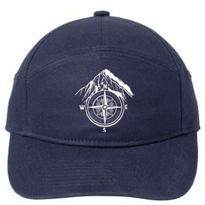 Compass Guide Mountain 7-Panel Snapback Hat