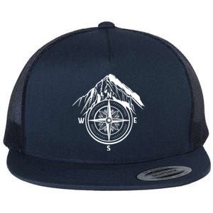 Compass Guide Mountain Flat Bill Trucker Hat