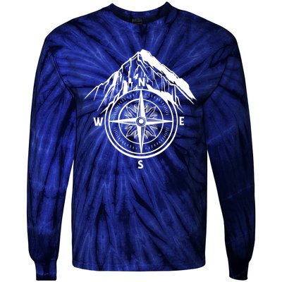 Compass Guide Mountain Tie-Dye Long Sleeve Shirt