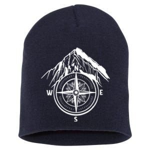 Compass Guide Mountain Short Acrylic Beanie