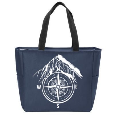 Compass Guide Mountain Zip Tote Bag