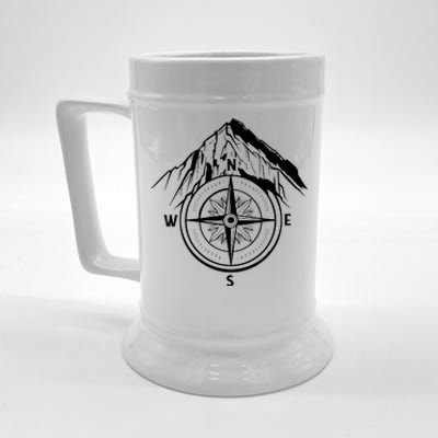 Compass Guide Mountain Beer Stein