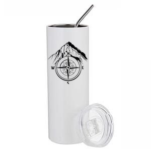 Compass Guide Mountain Stainless Steel Tumbler