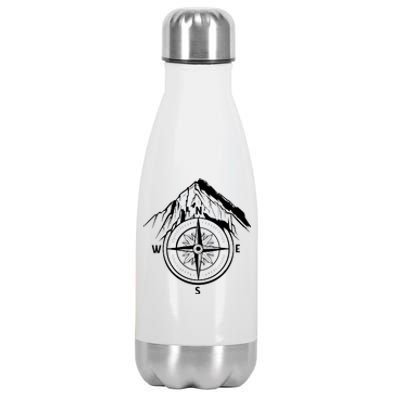 Compass Guide Mountain Stainless Steel Insulated Water Bottle