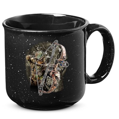 Compound Bow And Arrow Hunter 15oz Campfire Ceramic Mug
