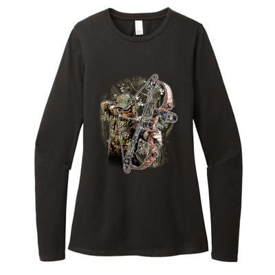 Compound Bow And Arrow Hunter Womens CVC Long Sleeve Shirt