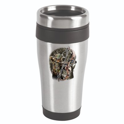 Compound Bow And Arrow Hunter 16oz Travel Tumbler