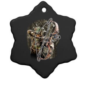 Compound Bow And Arrow Hunter Ceramic Star Ornament