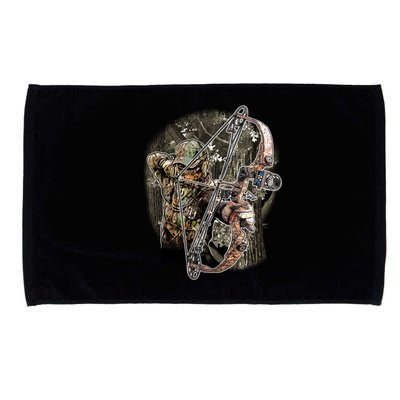 Compound Bow And Arrow Hunter Microfiber Hand Towel