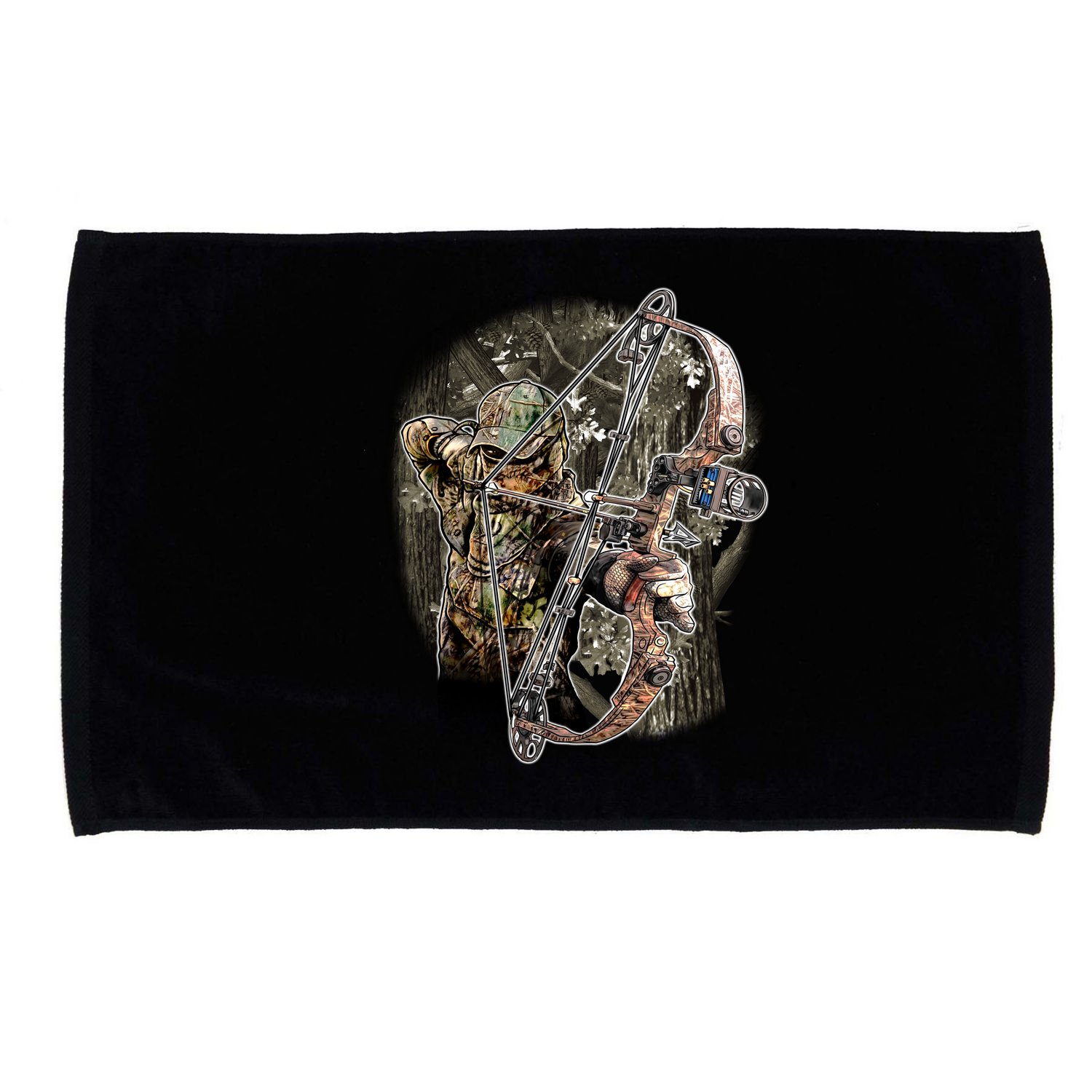 Compound Bow And Arrow Hunter Microfiber Hand Towel