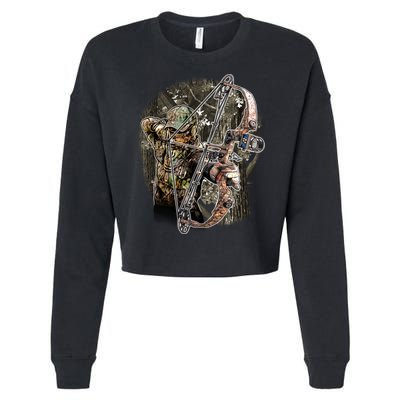 Compound Bow And Arrow Hunter Cropped Pullover Crew