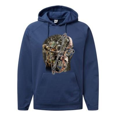 Compound Bow And Arrow Hunter Performance Fleece Hoodie