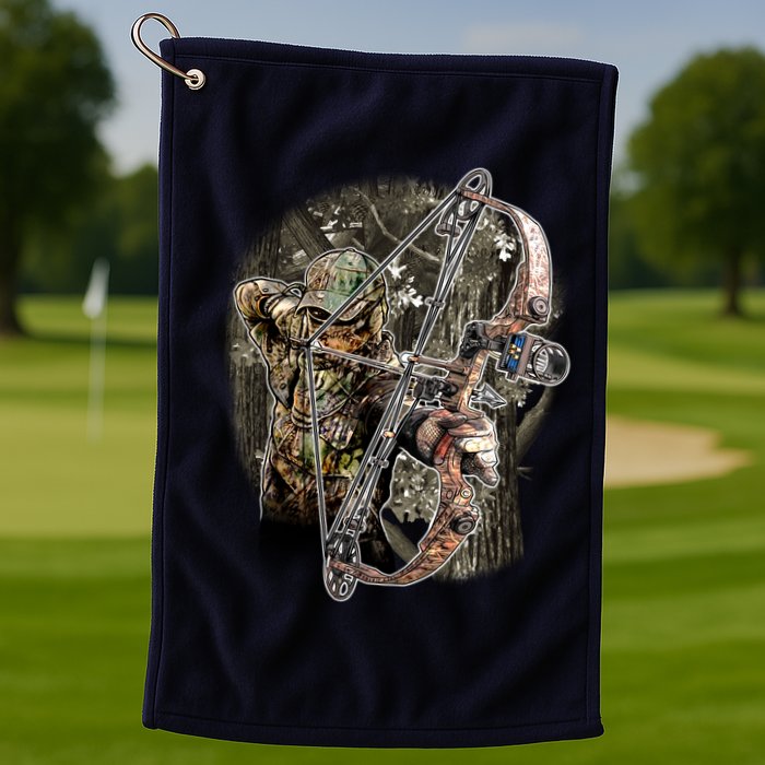 Compound Bow And Arrow Hunter Golf Towel